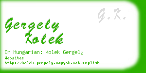 gergely kolek business card